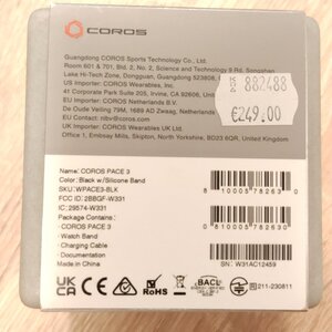 Coros Pace 3 Smartwatch με Παλμογράφο (Ink)
