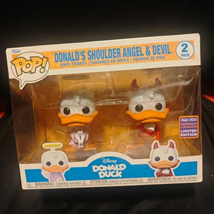 Funko Pop Disney Donald Duck Donald's Shoulder Angel & Devil Vinyl Figures 2-pack Wondrous Convention 2022 Exclusive
