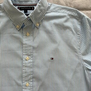 Tommy Hilfiger Oxford Μακρυμάνικo Πουκάμισο σε Κανονική Γραμμή Ριγέ Γαλάζιο MW0MW30935-0A4