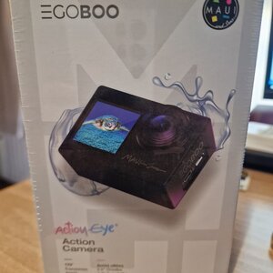 Egoboo X Maui And Sons Action Eye 128GB Action Camera 4K Ultra HD Underwater (with Case) with Touch Screen 2" and Wi-Fi Black