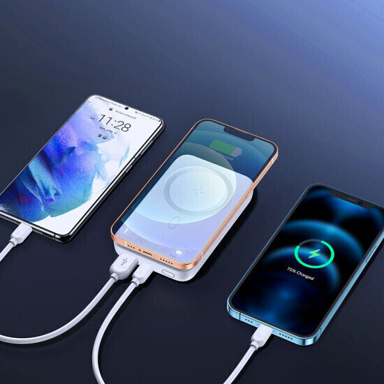 Joyroom JR-W020 MagSafe Power Bank 10000mAh 20W με Θύρα USB-A και Θύρα USB-C Power Delivery Λευκό