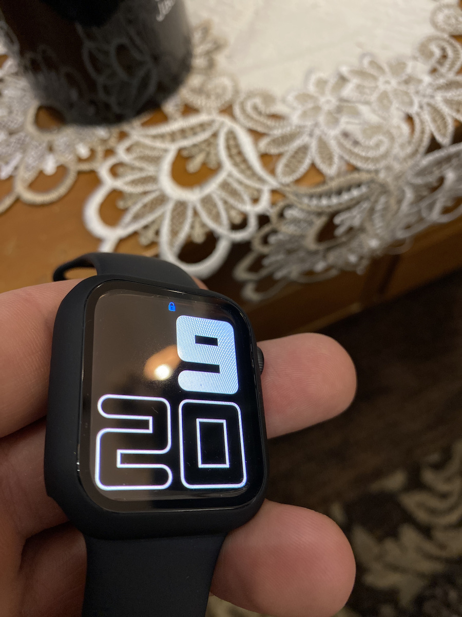 Full Frame Plastic Case with Glass in Black color for Apple Watch 44mm