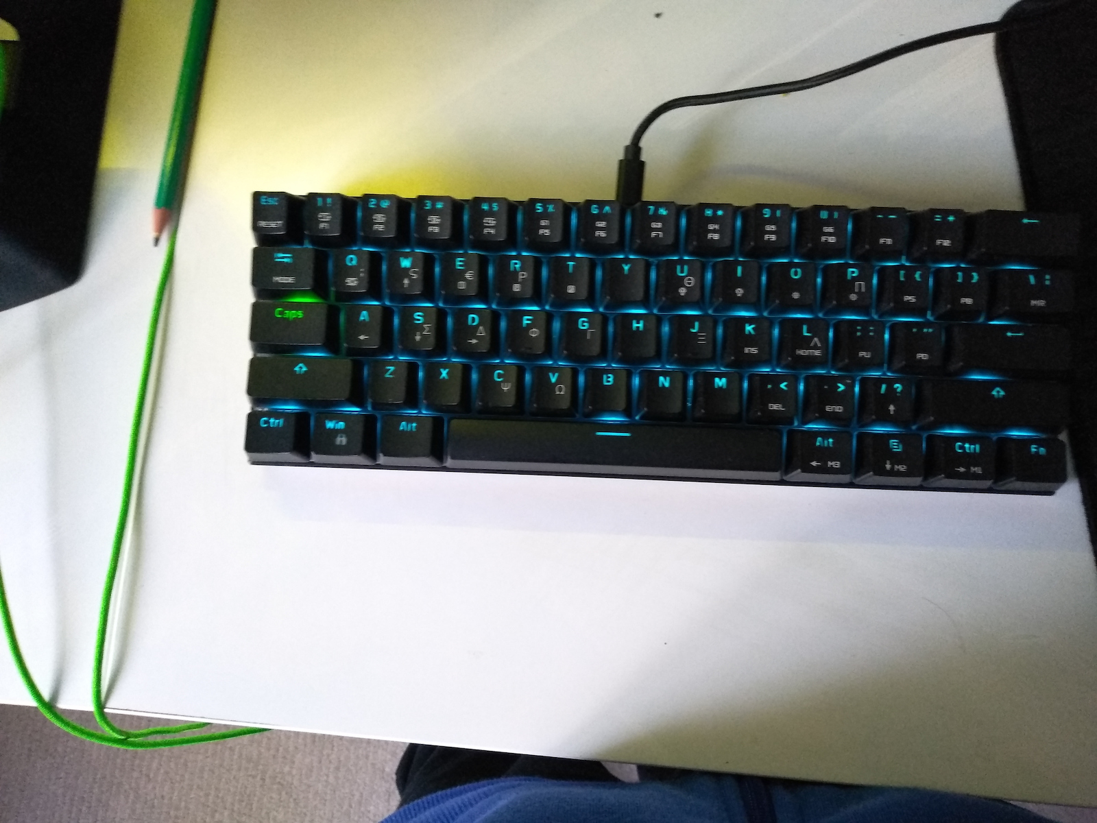 Motospeed CK62 RGB Ασύρματο Gaming Μηχανικό Πληκτρολόγιο 60% με Outemu Blue διακόπτες και RGB φωτισμό (Ελληνικό)