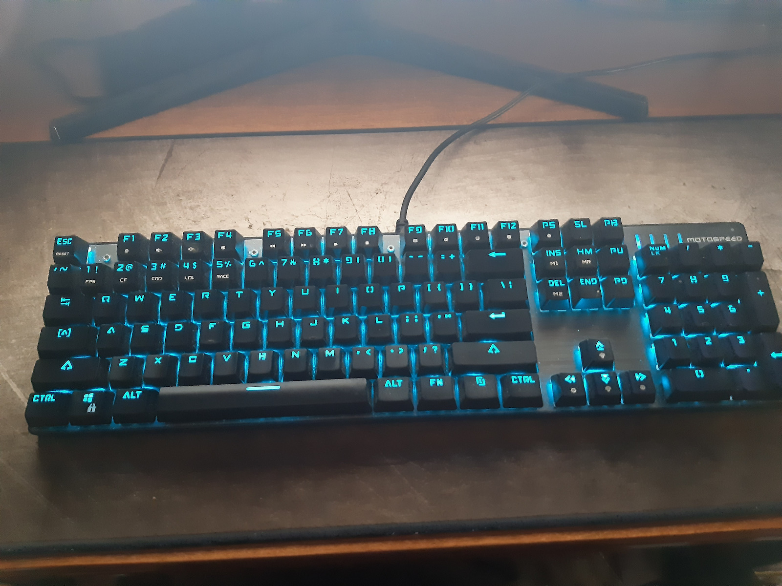 Motospeed Inflictor CK104 Gaming Μηχανικό Πληκτρολόγιο με Outemu Blue διακόπτες και RGB φωτισμό (Αγγλικό US) Κόκκινο