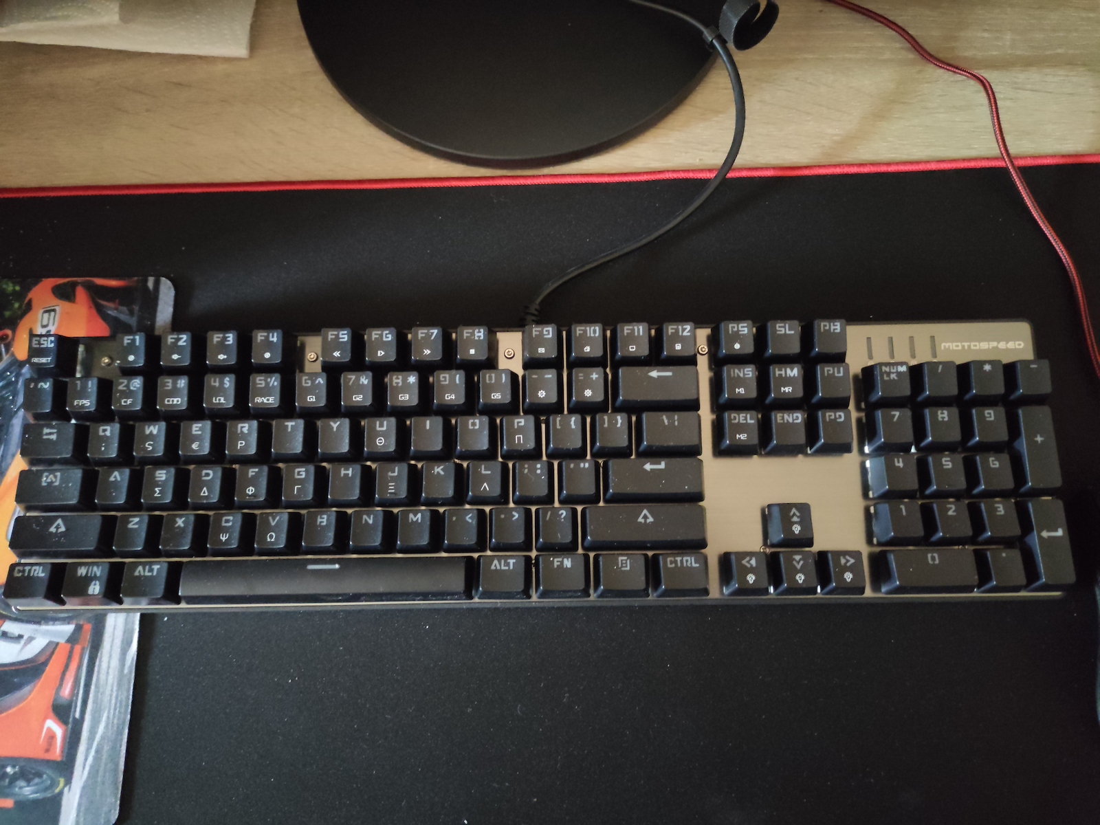Motospeed Inflictor CK104 Gaming Μηχανικό Πληκτρολόγιο με Outemu Blue διακόπτες και RGB φωτισμό (Αγγλικό US) Κόκκινο