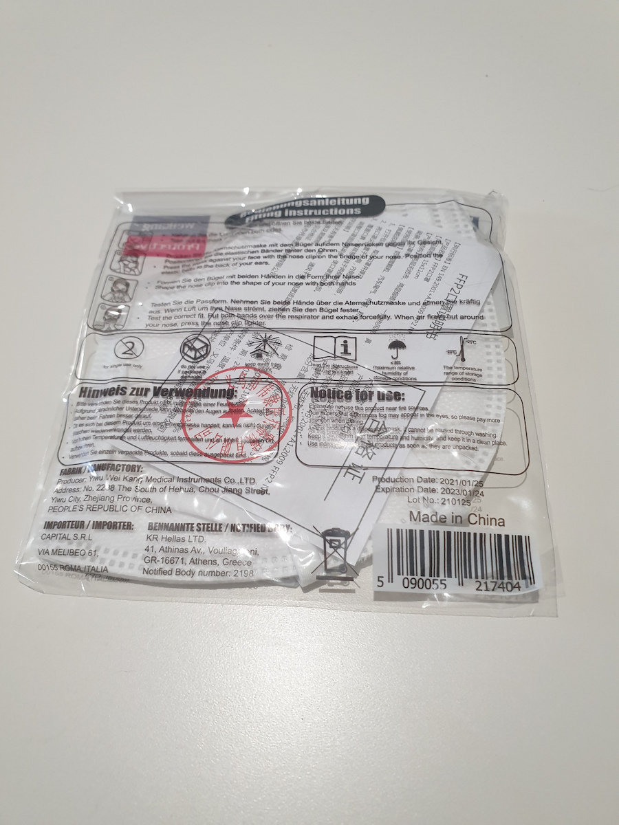 Weikang FFP2 NR Filtering Half Mask Schutzmaske FFP2 Rosa 100Stück