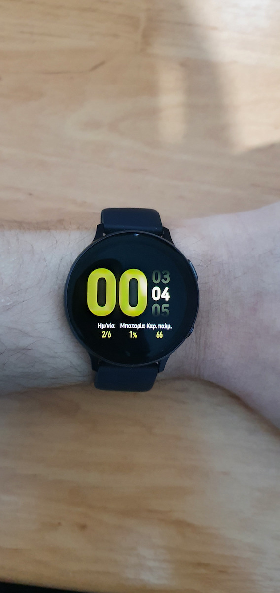 Samsung Galaxy Watch Active2 Aluminium 44mm Αδιάβροχο με Παλμογράφο (Μαύρο)