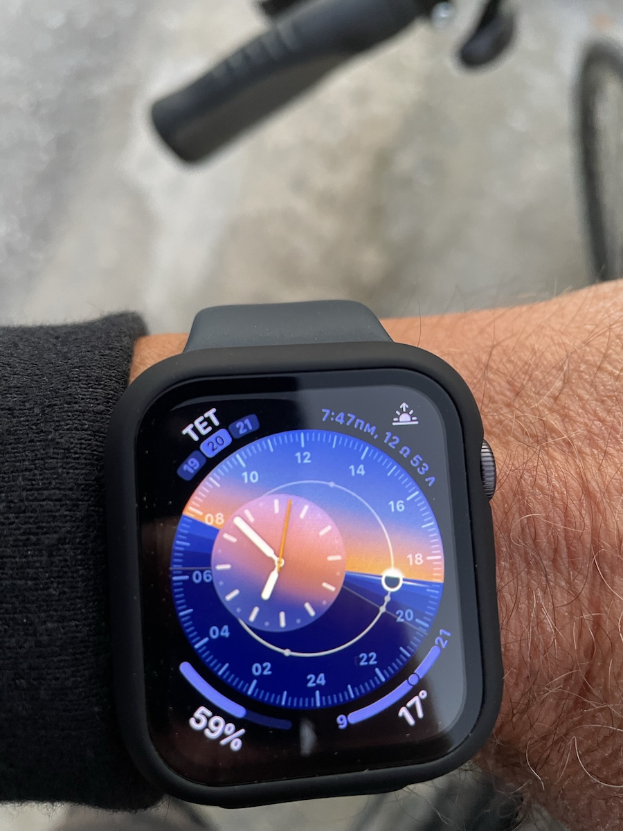 Tech-Protect Defense 360 Plastic Case with Glass in Black color for Apple Watch 44mm