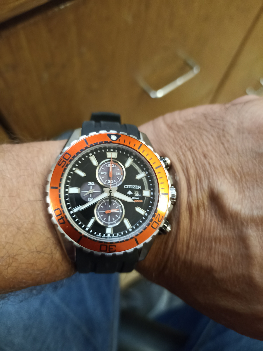 Citizen Promaster Men's Watch 44mm Chronograph Eco - Drive with Black Rubber Strap