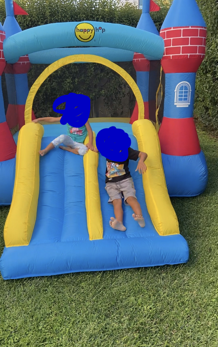 Happy Hop Inflatable Castle with Trampoline and Slide for Ages 3+