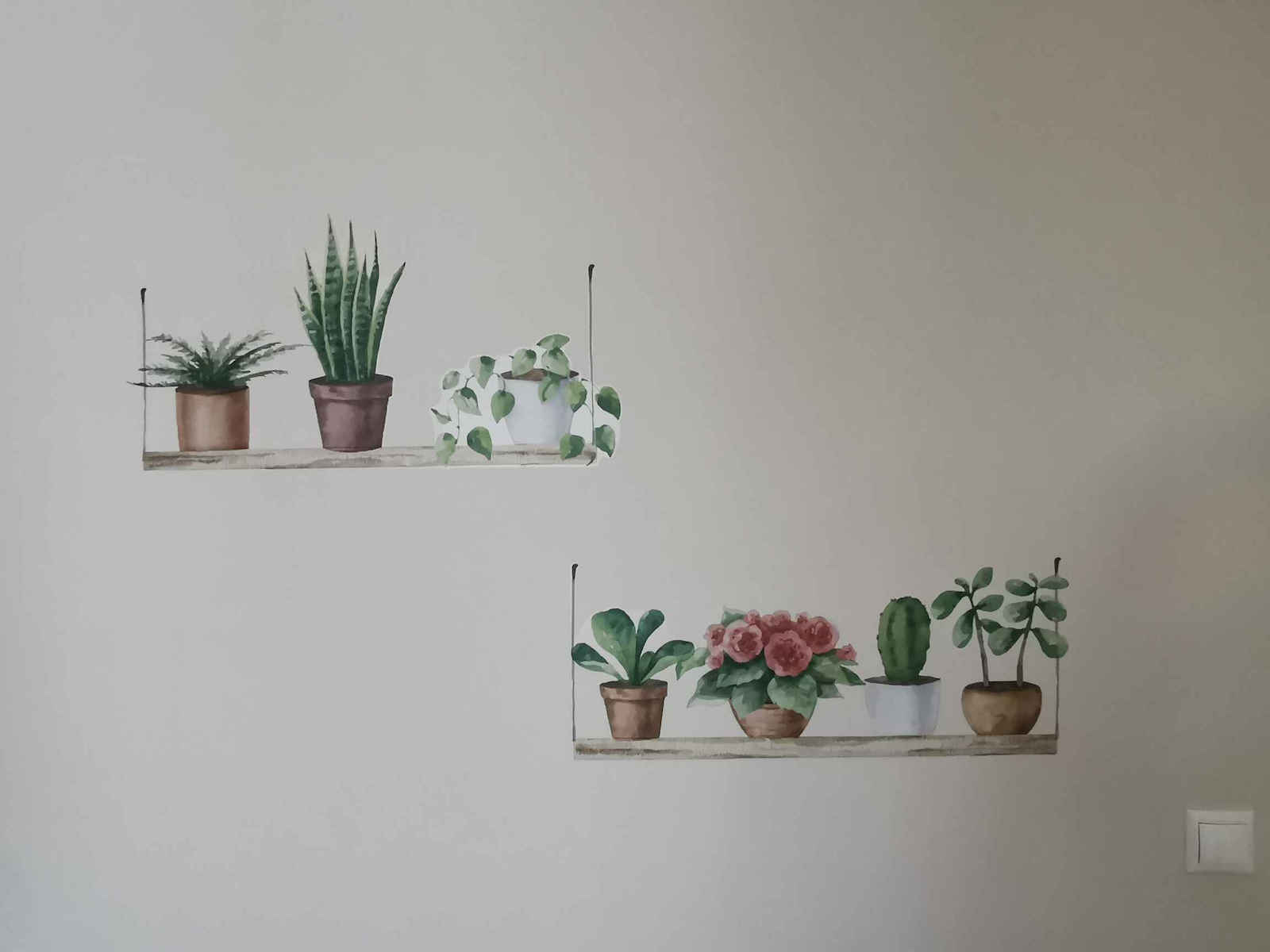 Decorative Sticker Wall Watercolour Shelves Vinyl 1pcs Ango