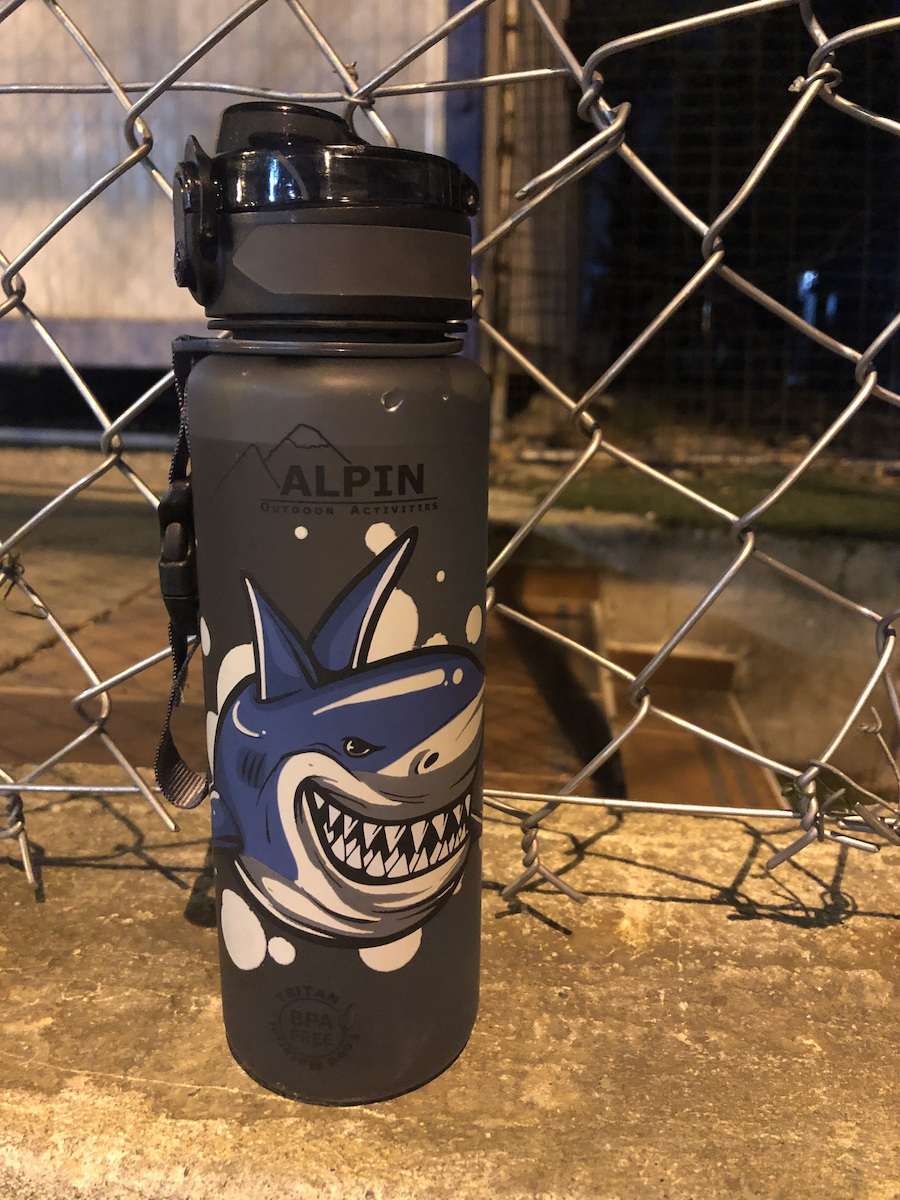 Alpin Kids Water Bottle Plastic with Straw Non Spill Gray 630ml