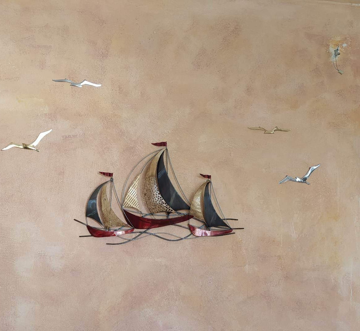 Marhome Wall Decor Boat Made of Metallic Material 38.7x7x49.5cm