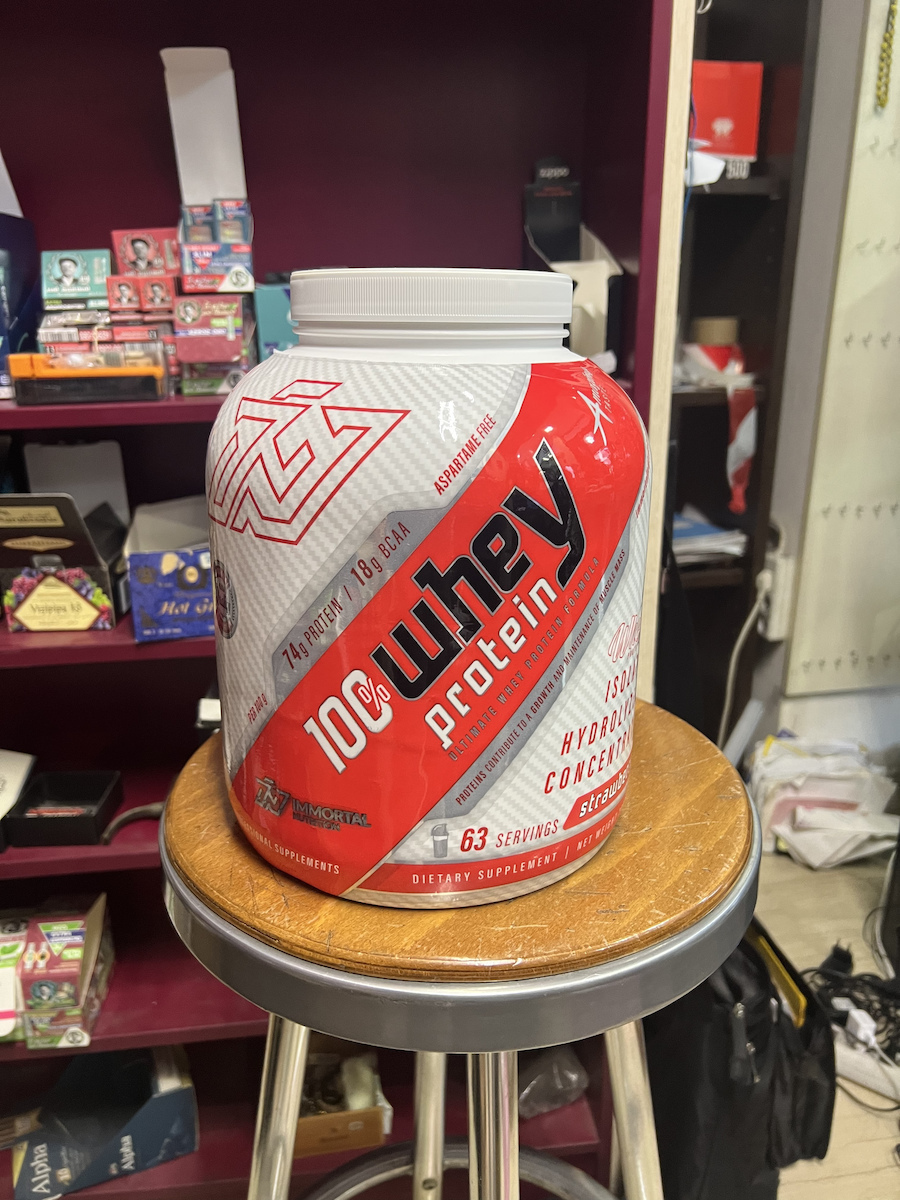 Immortal Nutrition 100% Whey Protein Πρωτεΐνη Ορού Γάλακτος με Γεύση Φράουλα 2x2kg