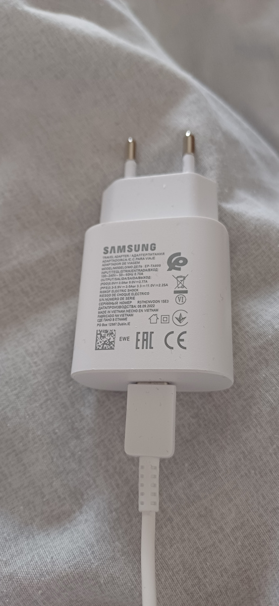 Chargeur Samsung Charge Rapide 25W + Cable Usb-C Ep-Ta800xbegww Usin