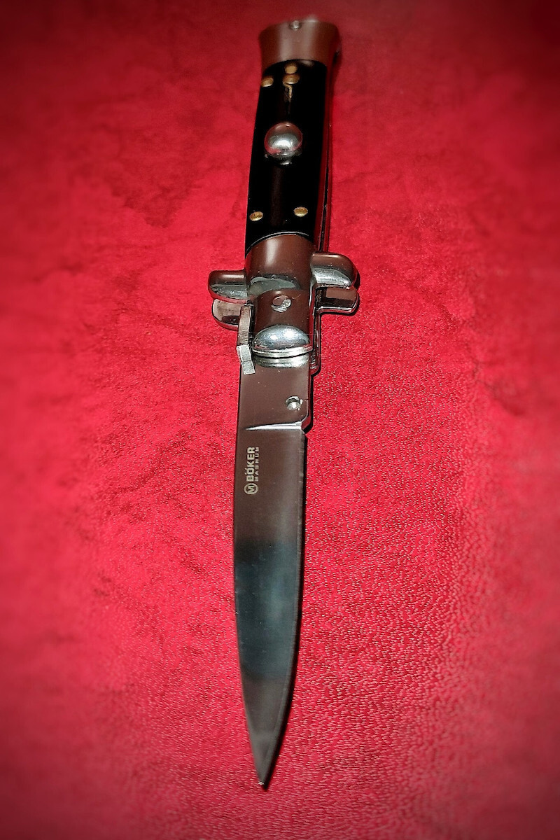 Boker Stiletto Knife Sicilian Olive Wood Handle - Magnum 01mb279 - Retten  supervivencia 