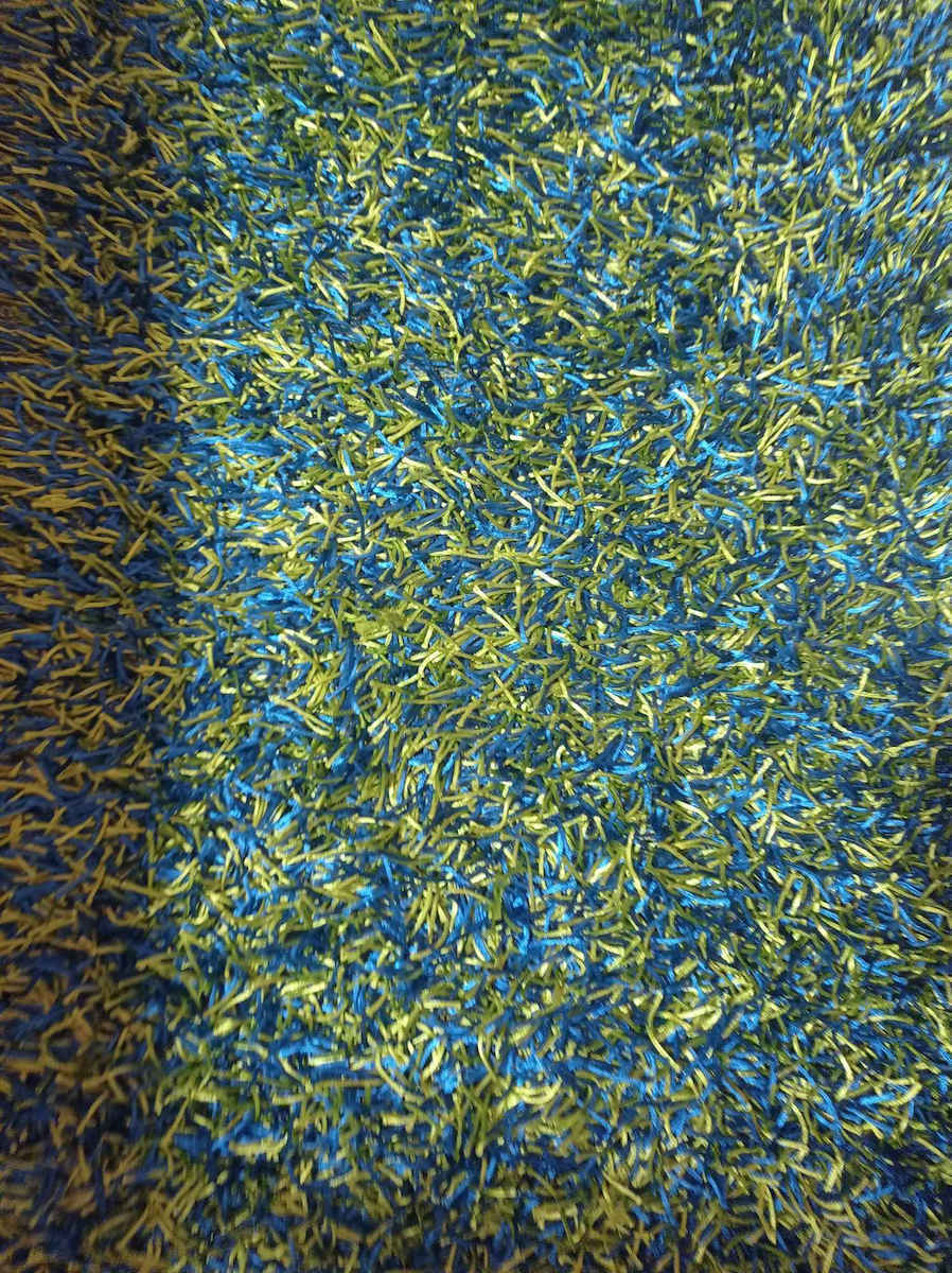 Koulis Carpets Zenia Χειροποίητο Χαλί Διάδρομος Shaggy Μπλε / Λαχανί 70x200cm