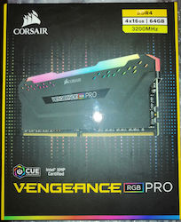 Corsair Vengeance RGB Pro 64GB DDR4 RAM cu 4 module (4x16GB) și