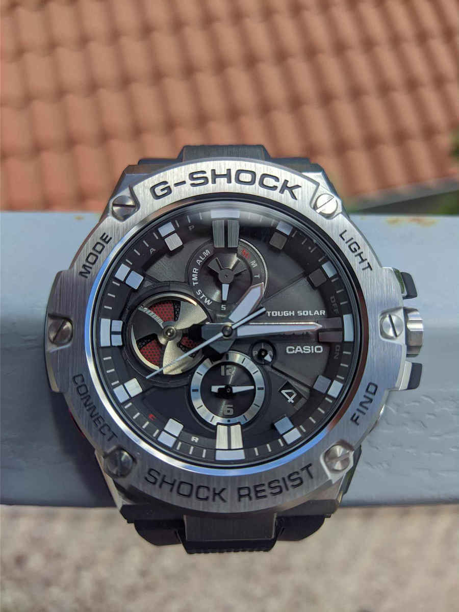 Casio G-Shock G-Steel Ανδρικό Ρολόι 53.8mm Solar με Μαύρο Καουτσούκ Λουράκι
