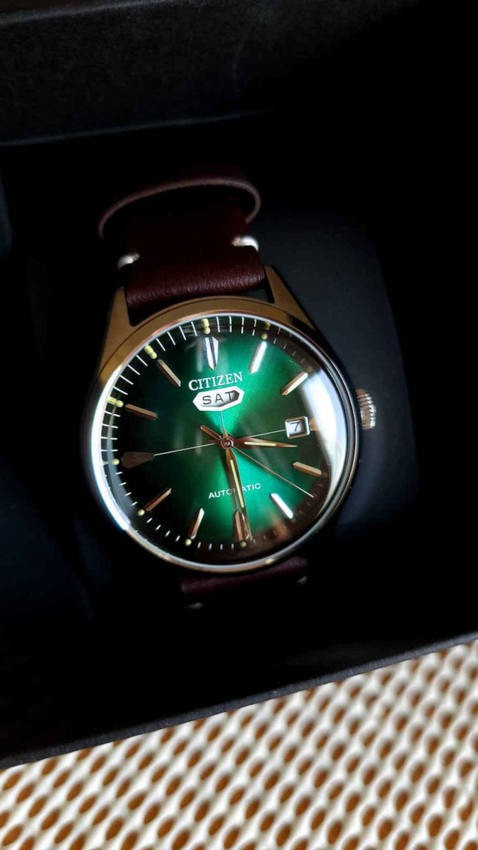 Citizen Men's Watch 40.2mm Automatic with Brown Leather Strap
