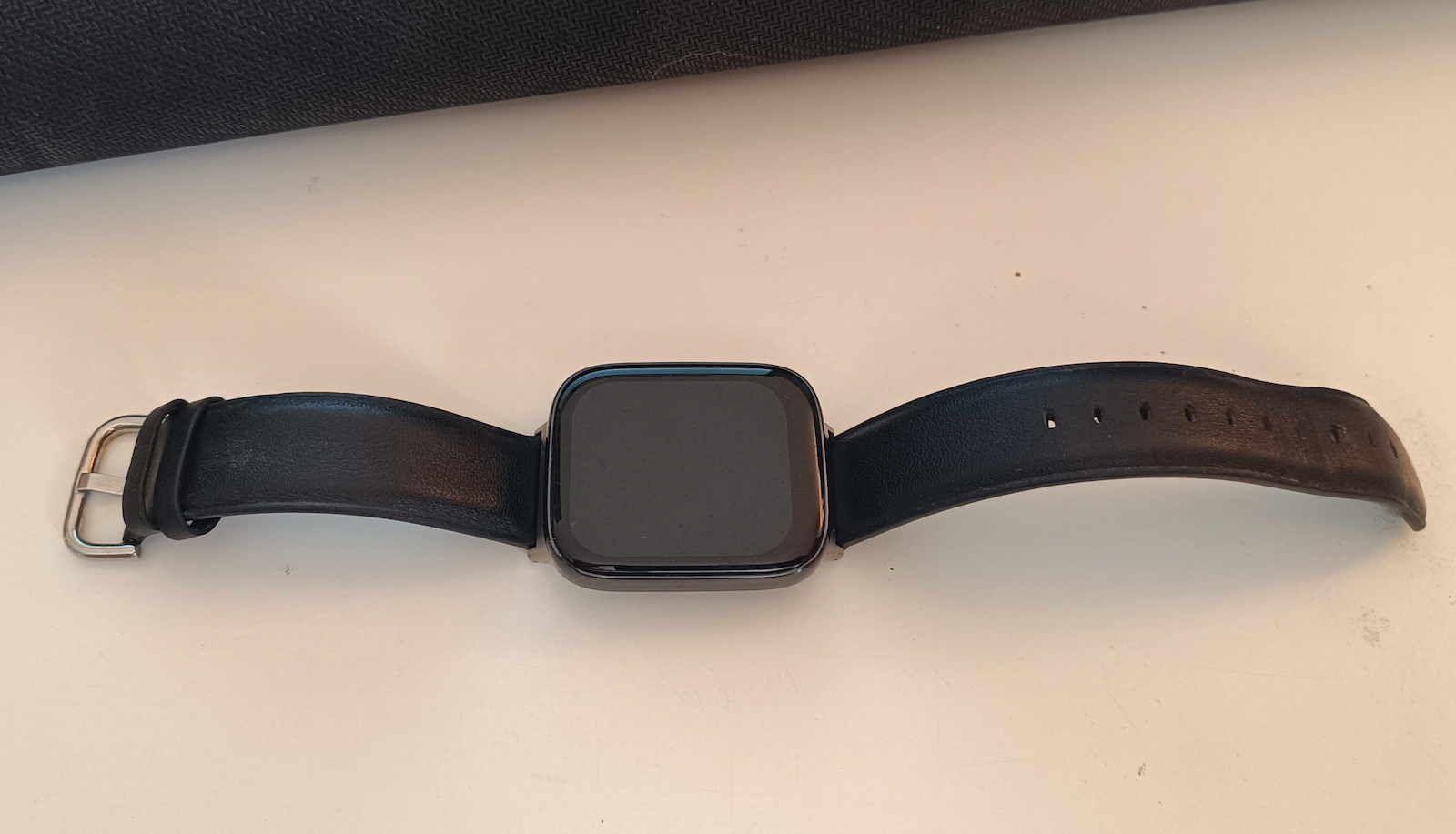 Strap Armband Leder Schwarz (Redmi Uhr 3 Active)