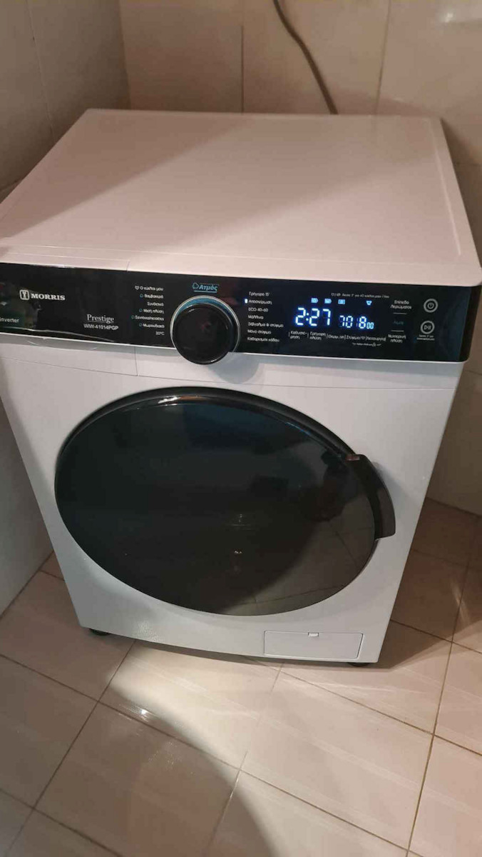 Morris Waschmaschine 10kg mit Dampftechnologie 1400 Umdrehungen Wasser-Magie-Schlauch WIW-41014PGP