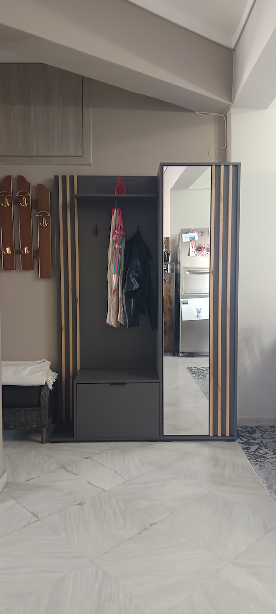 Nolan Mobilier de Intrare cu Oglindă / Cuier & Dulap pentru Pantofi 131x40x192buc