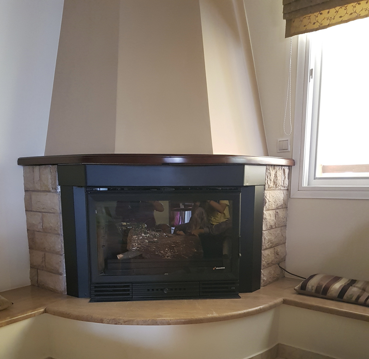 Salgueda Insert 800 GV Ενεργειακό Τζάκι Κασέτα Ξύλου Αερόθερμο Αεραγωγών 18kW Ίσιο με Ανοιγόμενη Πόρτα
