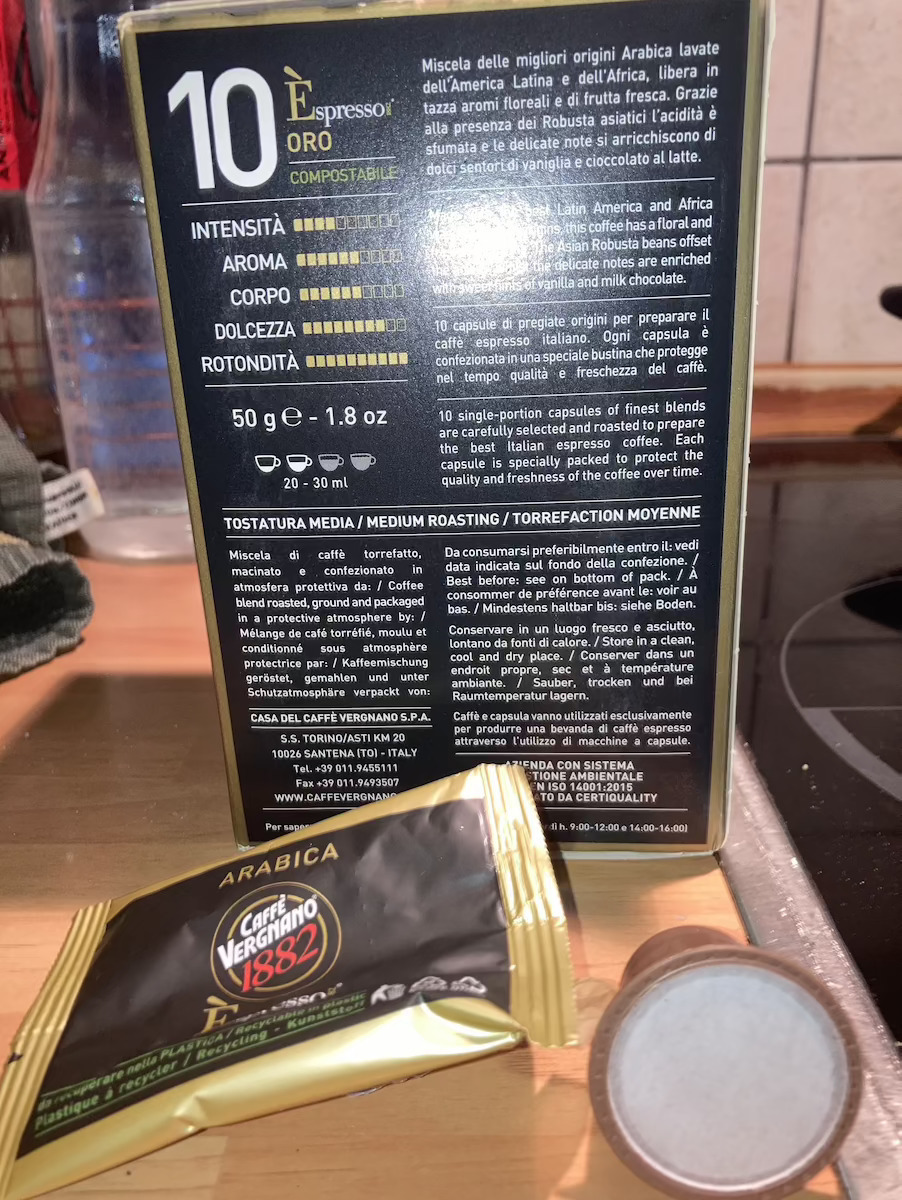 Caffe Vergnano 1882 Κάψουλες Espresso Arabica Συμβατές με Μηχανή Nespresso 10caps