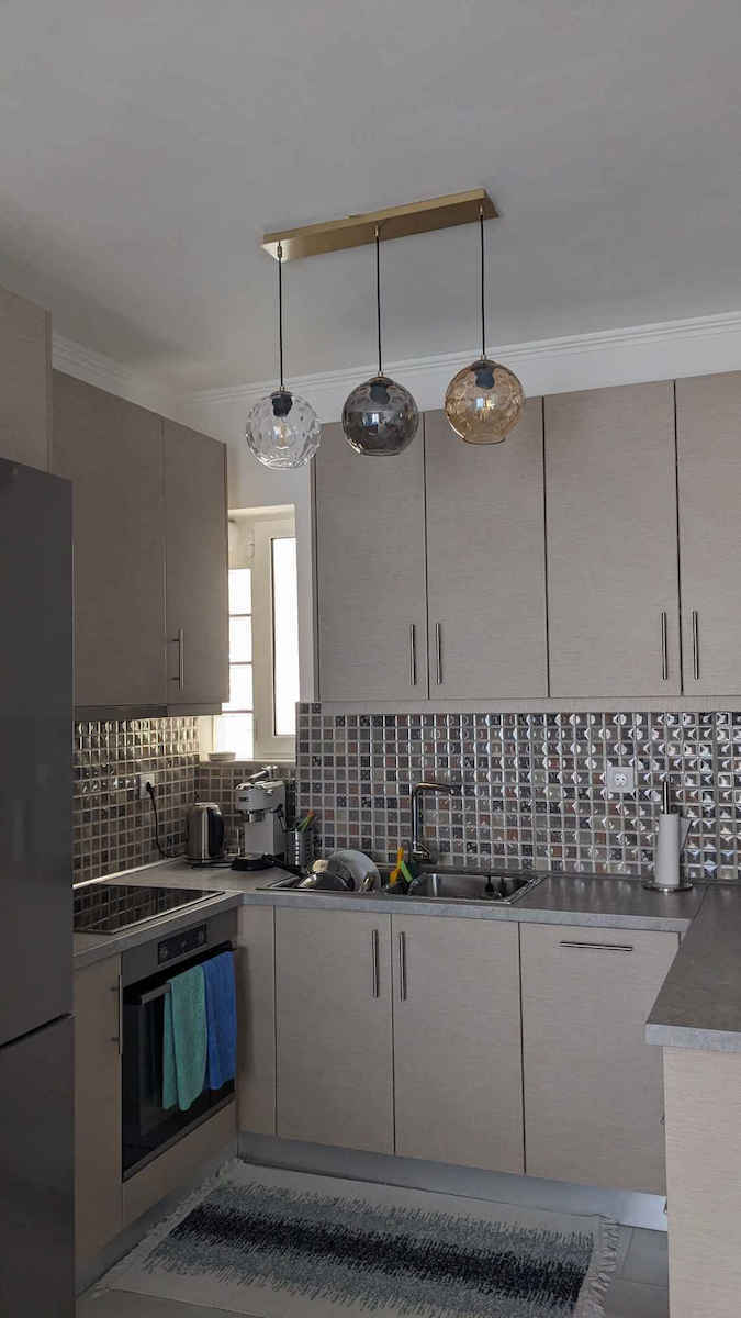 Sun Light Κρεμαστό Φωτιστικό Διάφανο Ράγα με Ντουί E27 65εκ.