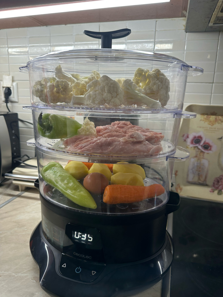 Cecotec Vapovita 3000 Food Steamer with 3 Steaming Decks 1lt