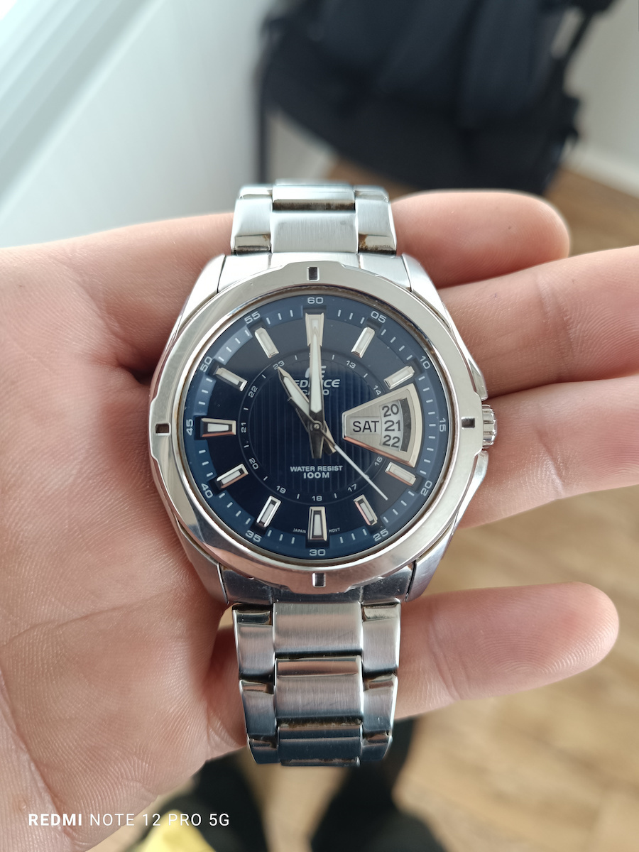 Casio Edifice Ceas Bărbați 43mm cu Baterie și Brățară Din Metal Argintie