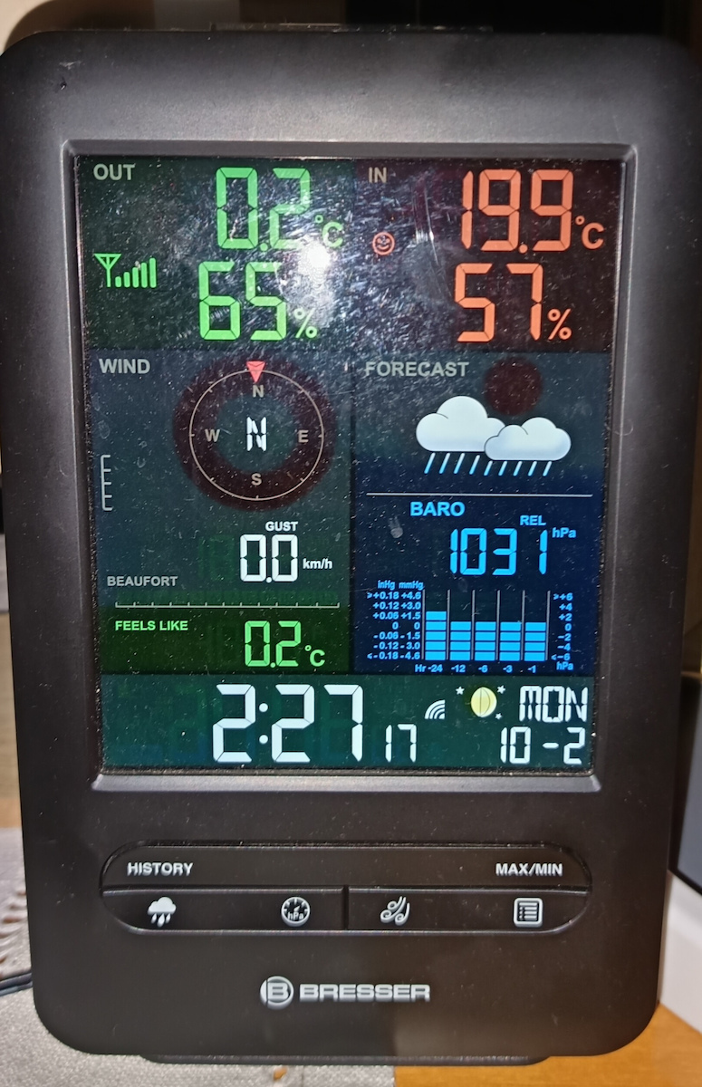 Bresser Beaufort 5-in-1 Weather Centre Wireless Digital Weather Station Tabletop Black