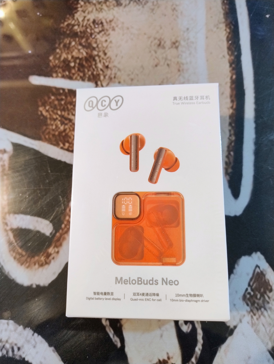 QCY MeloBuds Neo Bluetooth Handsfree Ακουστικά με Θήκη Φόρτισης Πορτοκαλί