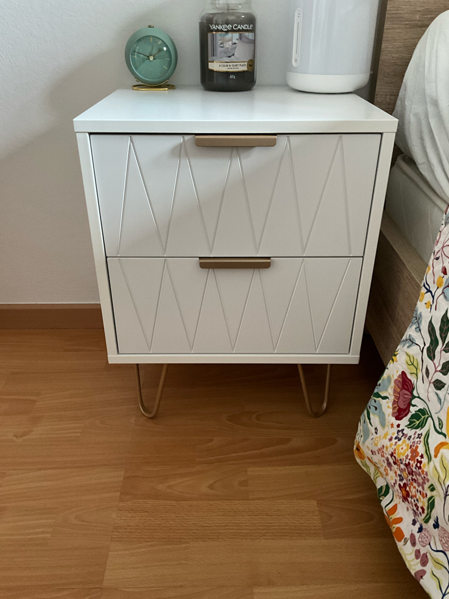 Bedside Table Culture Wooden White 40x35x52cm