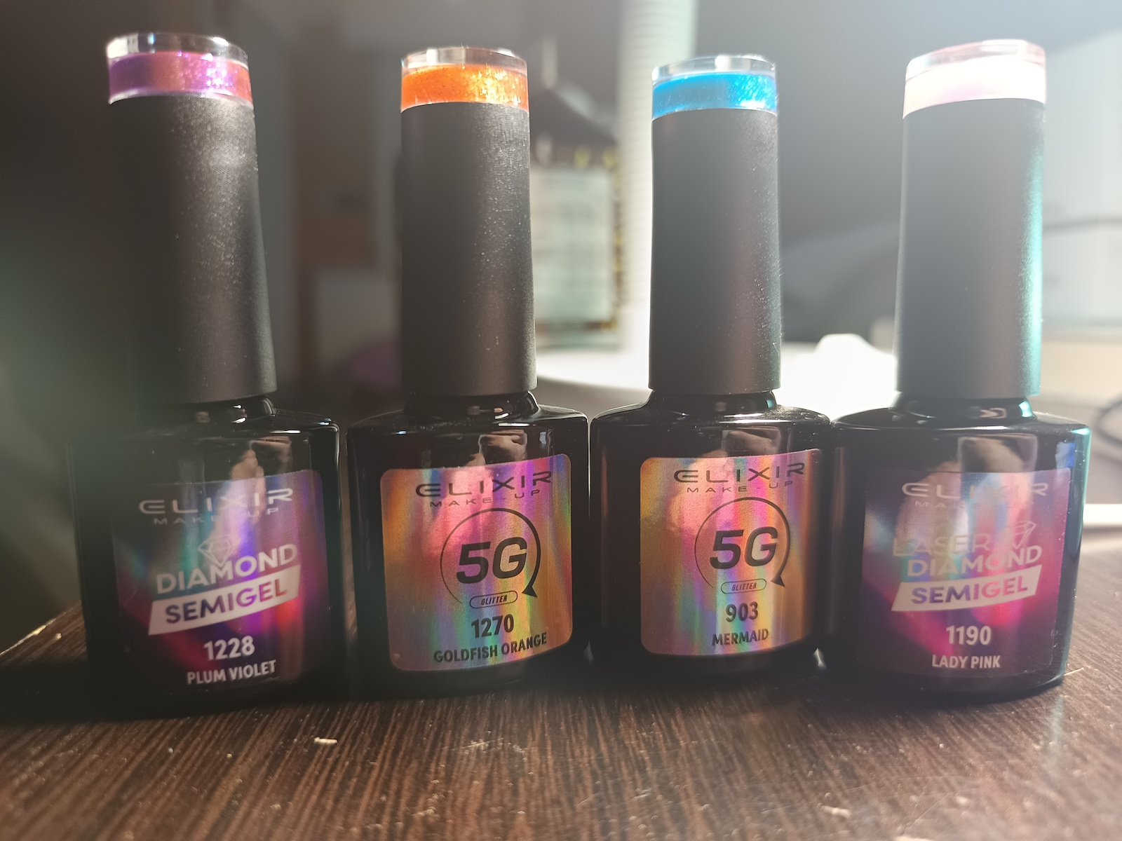 Elixir Laser Diamond Semi-Permanent Nail Polish 1194 Fountain with Glitter 8ml 1pcs