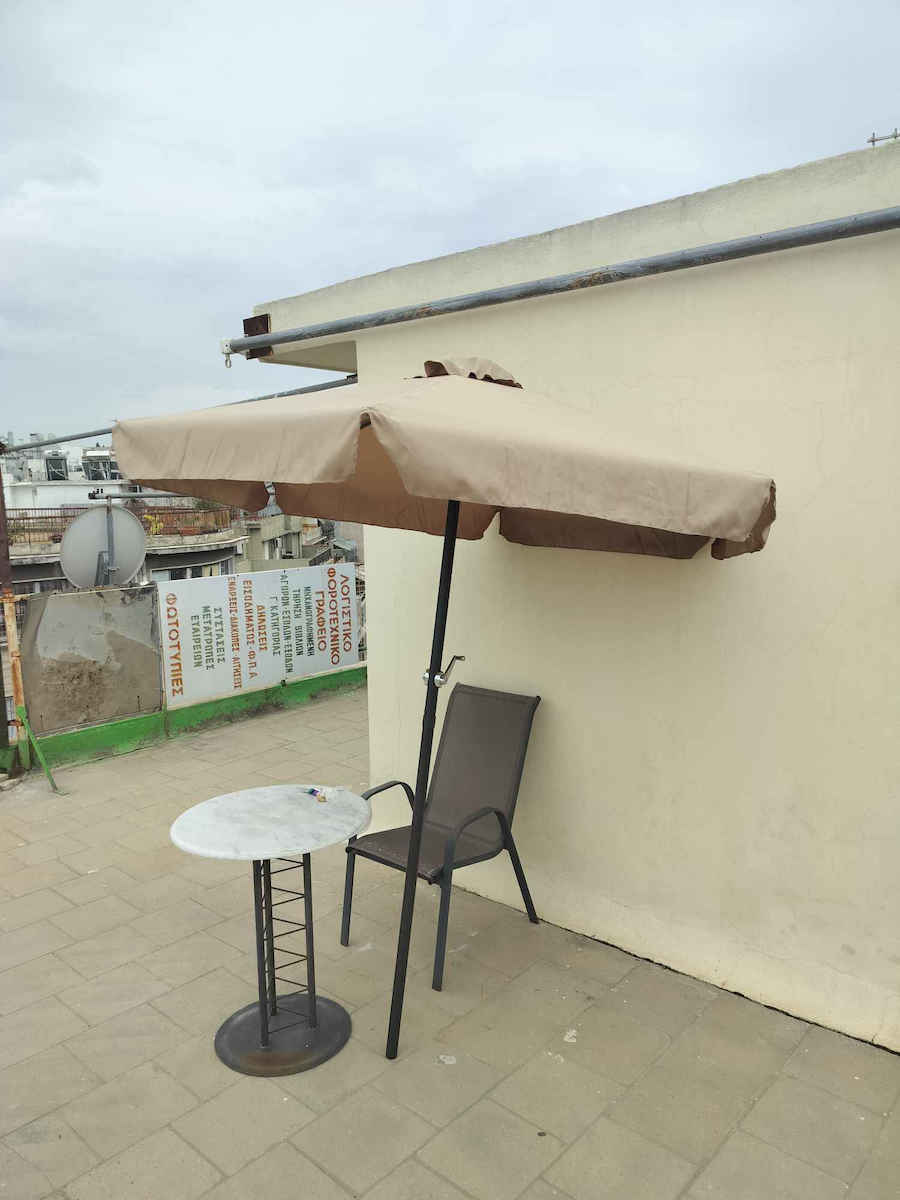 Garden & Terrace Floor Aluminium Round Parasol Beige D2xH2.2m