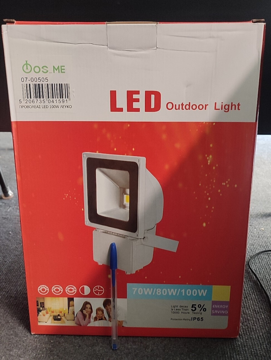 Fos me Rezistent la apă Proiector LED 100W Alb Rece 6500K IP65