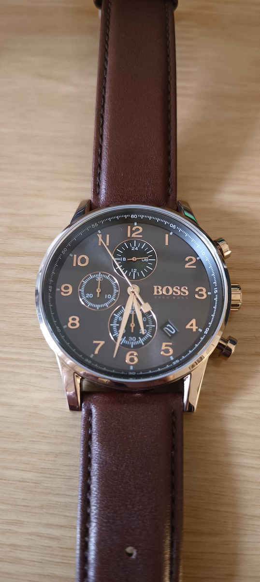 Hugo Boss Navigator Herrenuhr 44mm Chronograph Batterie mit Braun