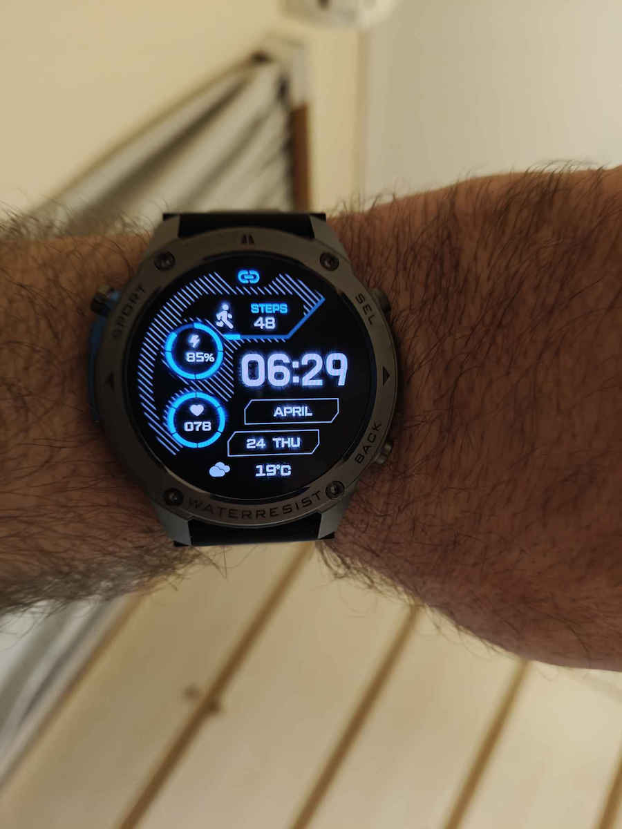 Zeblaze Stratos 2 Ultra Stainless Steel 52mm Αδιάβροχο Smartwatch με Παλμογράφο (Μαύρο)