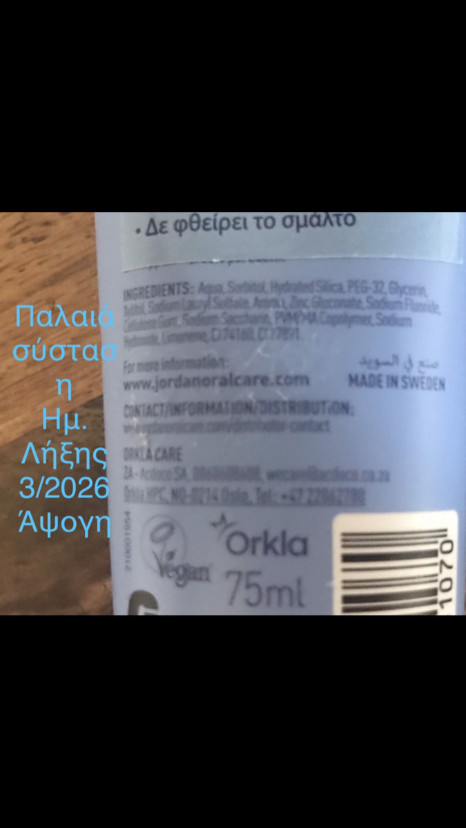 Jordan Οδοντόκρεμα κατά της Πλάκας