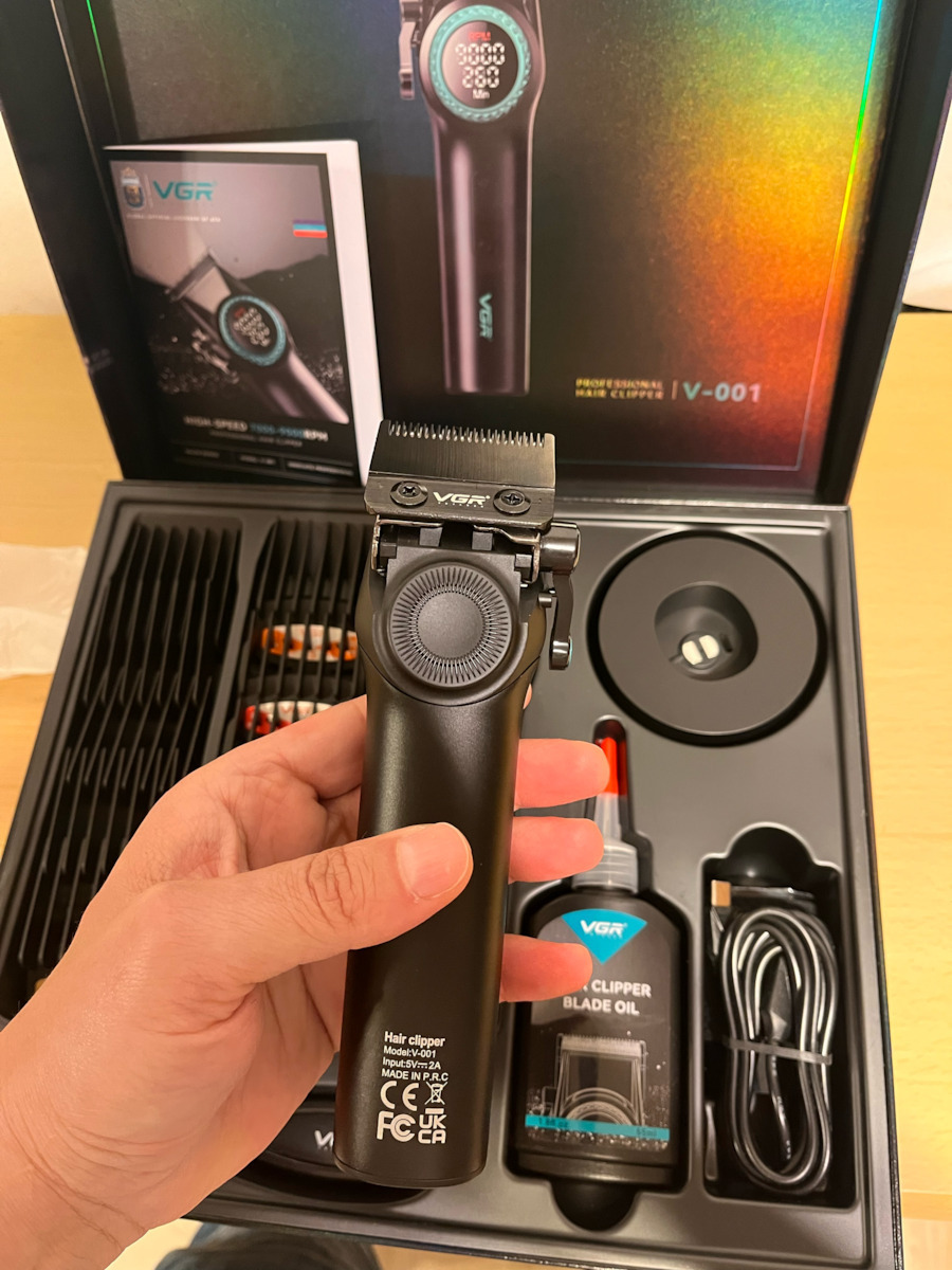 VGR Professional Rechargeable Hair Clipper Gray V-001