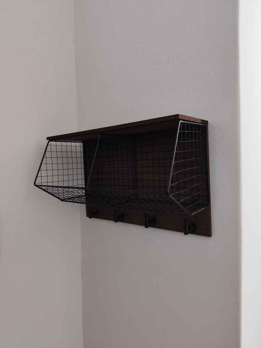 Agățători De Perete A-s Caf Din Lemn Cu 4 Compartimente Albastre 42x26x19cm