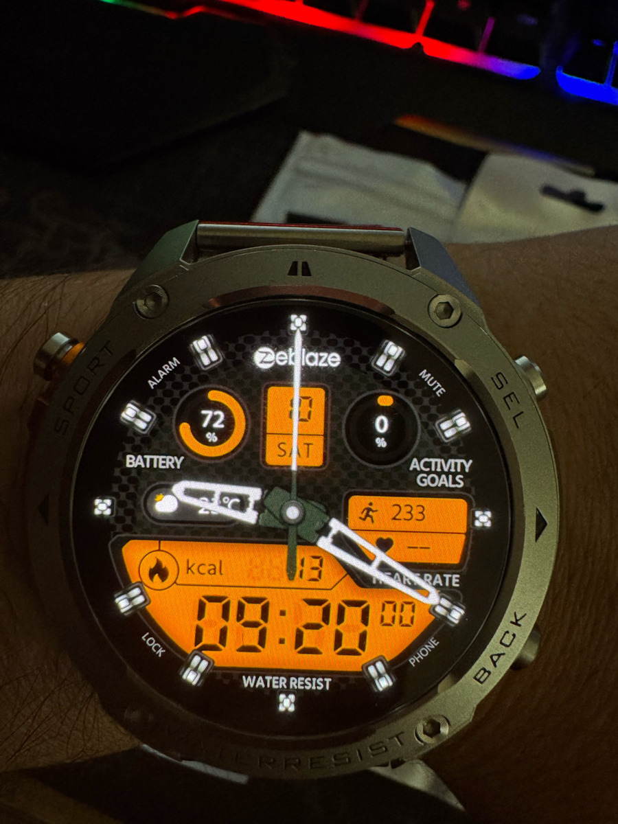 Zeblaze Stratos 2 Ultra Stainless Steel 52mm Αδιάβροχο Smartwatch με Παλμογράφο (Μαύρο)