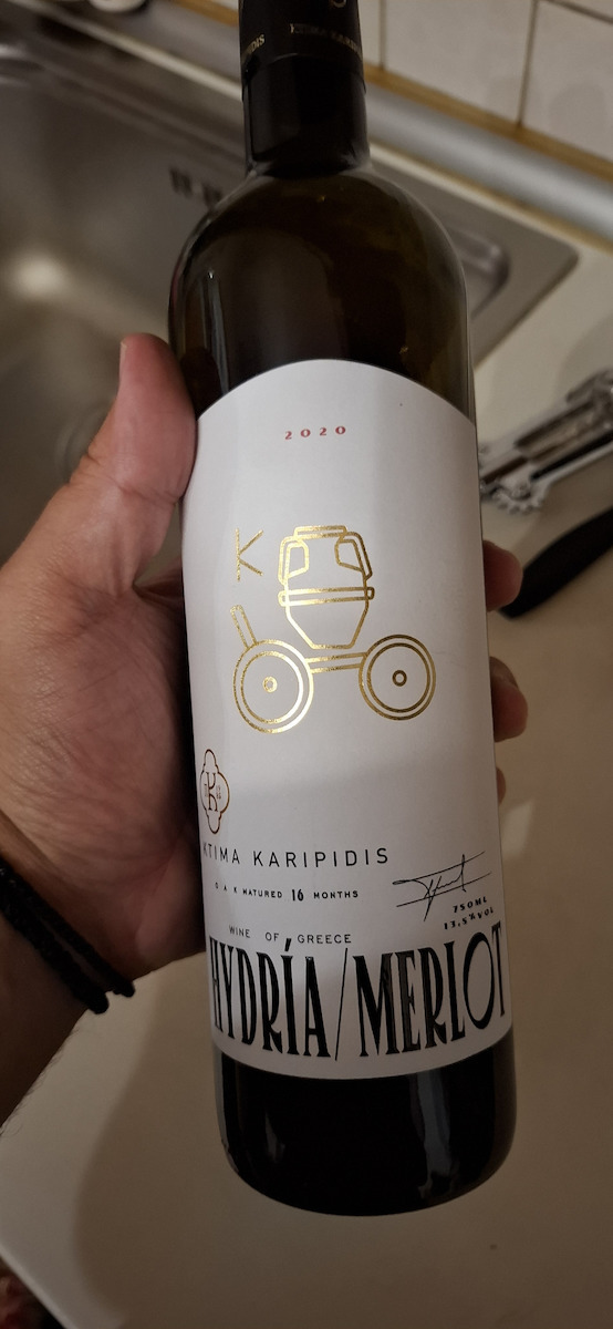 Κτήμα Καριπίδη Βιολογικό Κρασί Hydria Merlot Ερυθρό Ξηρό 750ml