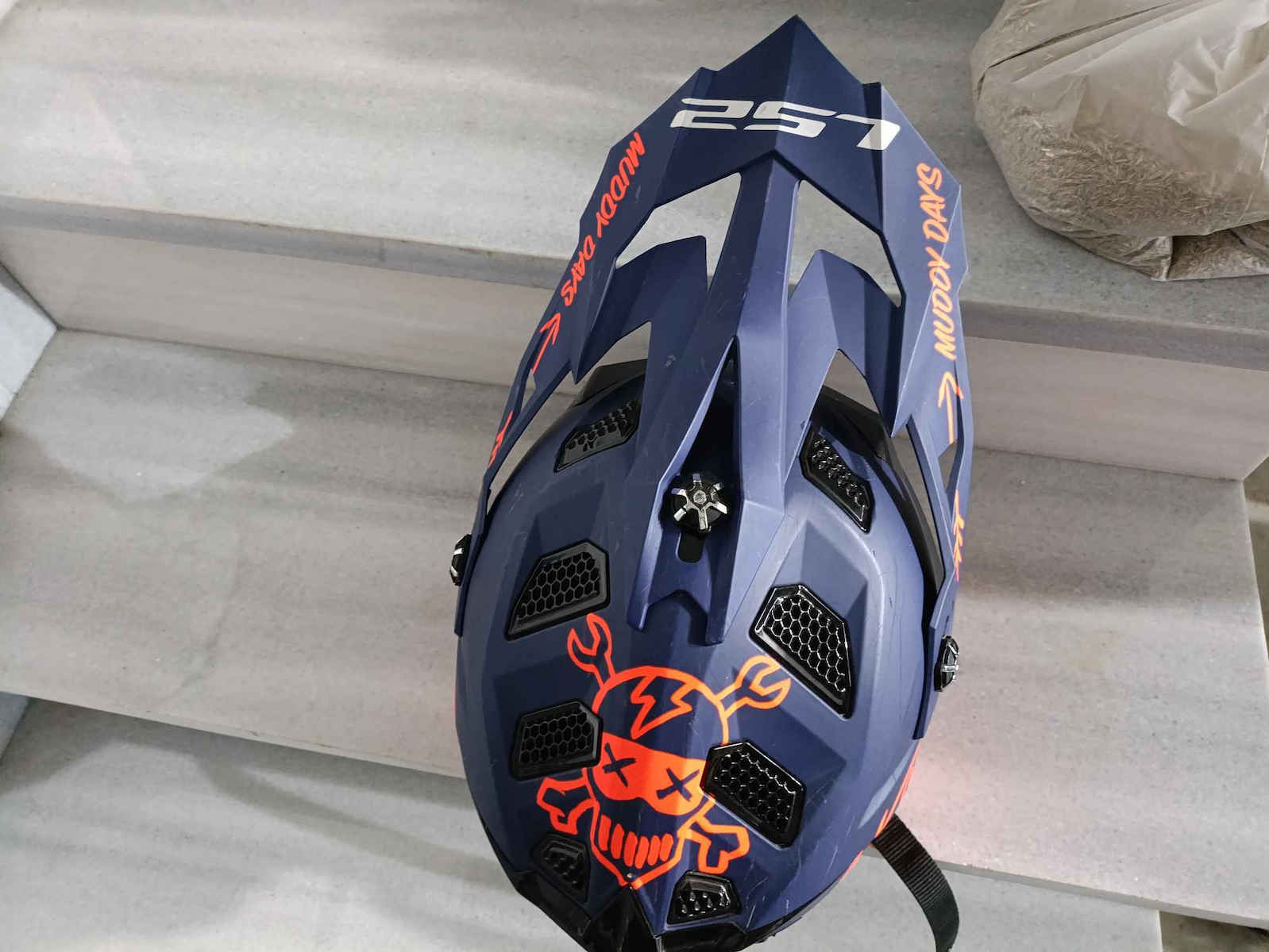 LS2 MX700 Subverter Evo Cargo Matt Blue/Fluo Orange Motorcycle Helmet Motocross DOT / ECE 22.05 1300gr