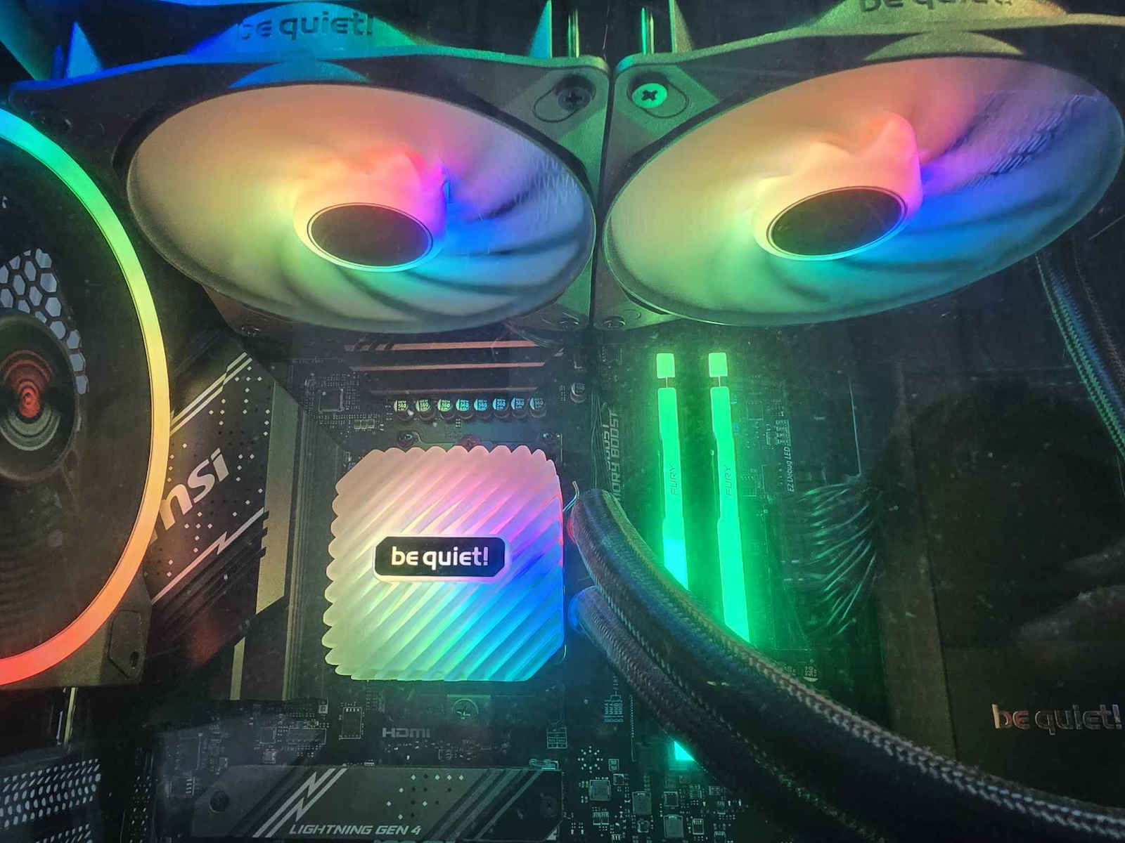 Be Quiet Light Loop Water Cooling AIO CPU With 2 Fans 120mm And ARGB Lighting White