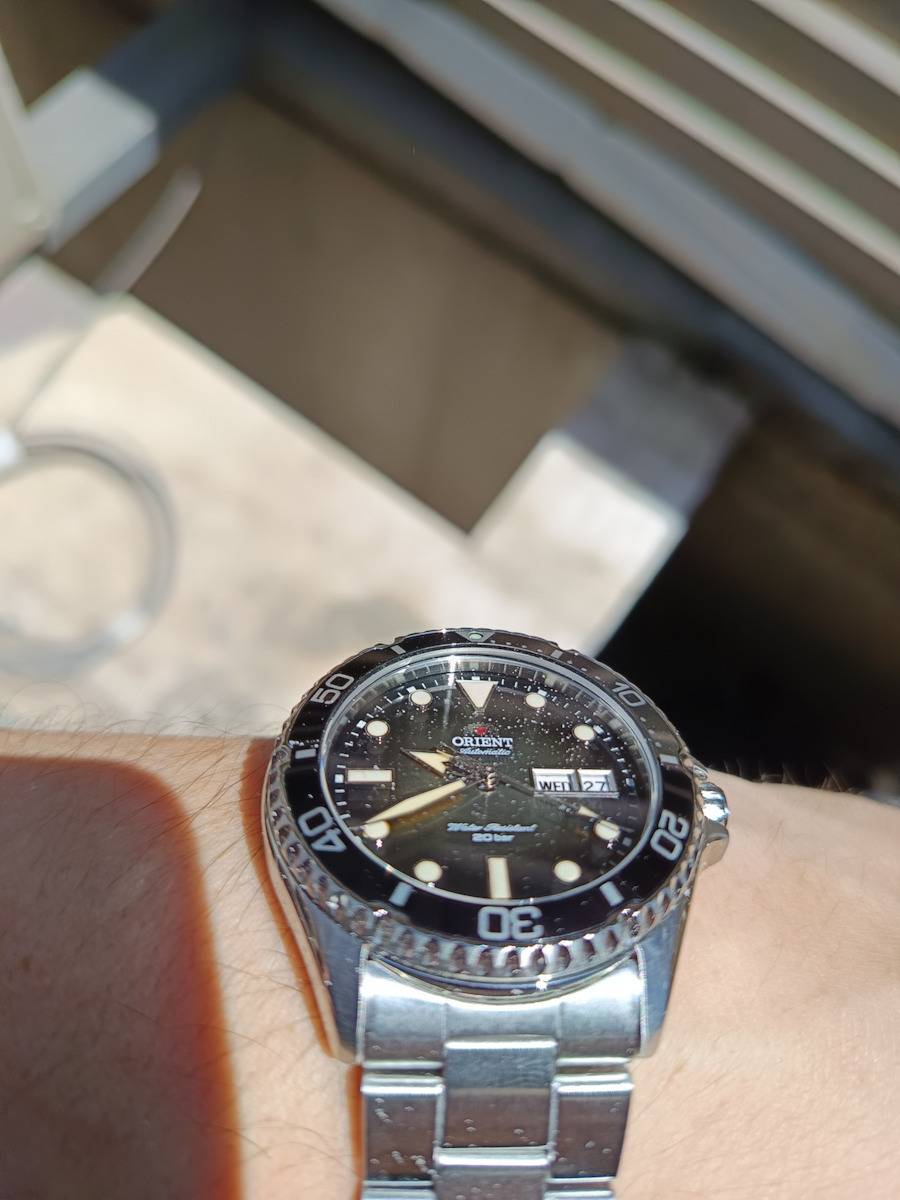 Orient Mako Kamasu Ανδρικό Ρολόι 42mm Αυτόματο με Ασημί Μεταλλικό Μπρασελέ