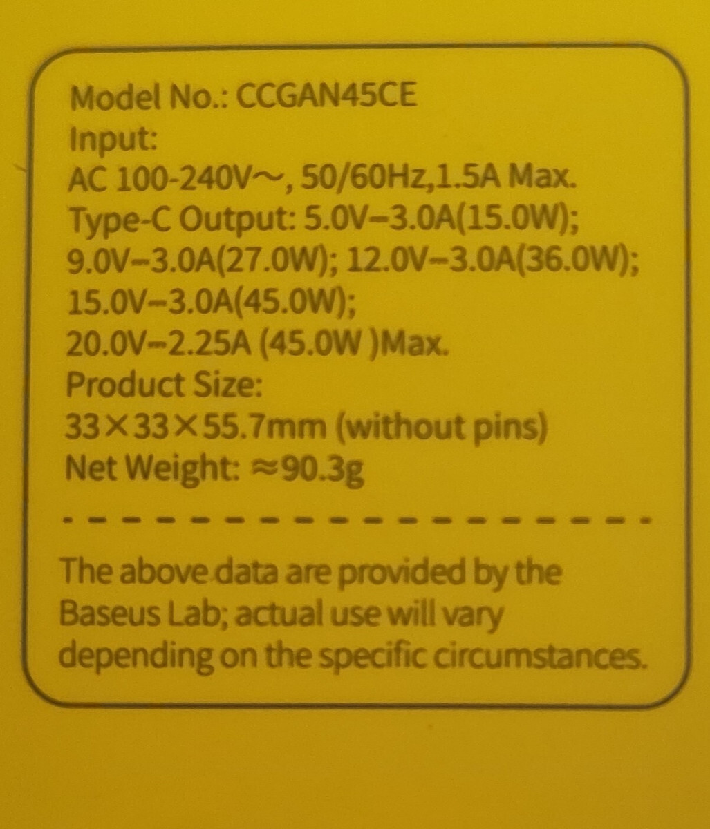 Baseus Φορτιστής Χωρίς Καλώδιο GaN με Θύρα USB-C 45W Power Delivery / Quick Charge 3.0 / SuperCharge Λευκός (PicoGo)