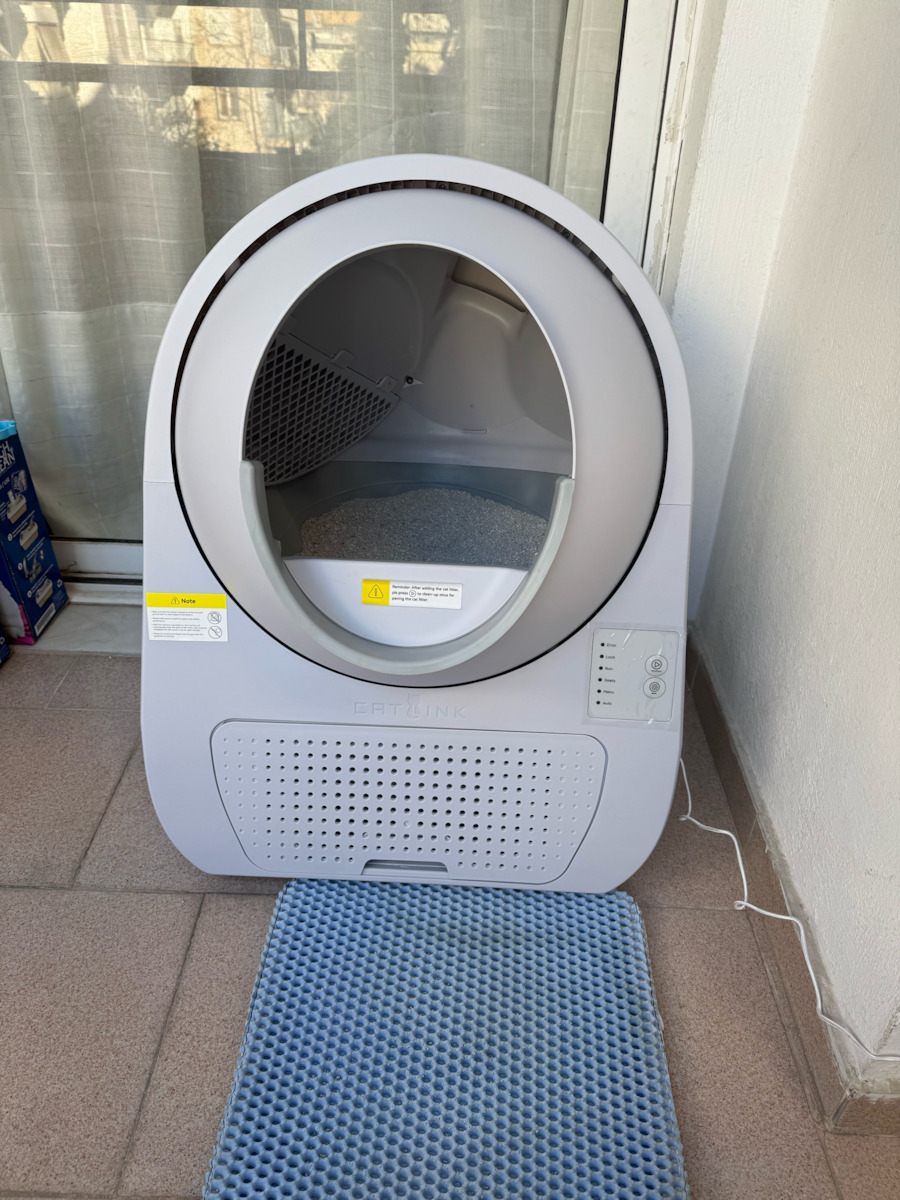 Catlink Scooper Young Version Katzentoilette Selbstreinigend mit Filter und Sieb Gray L60 x B58 x H71cm